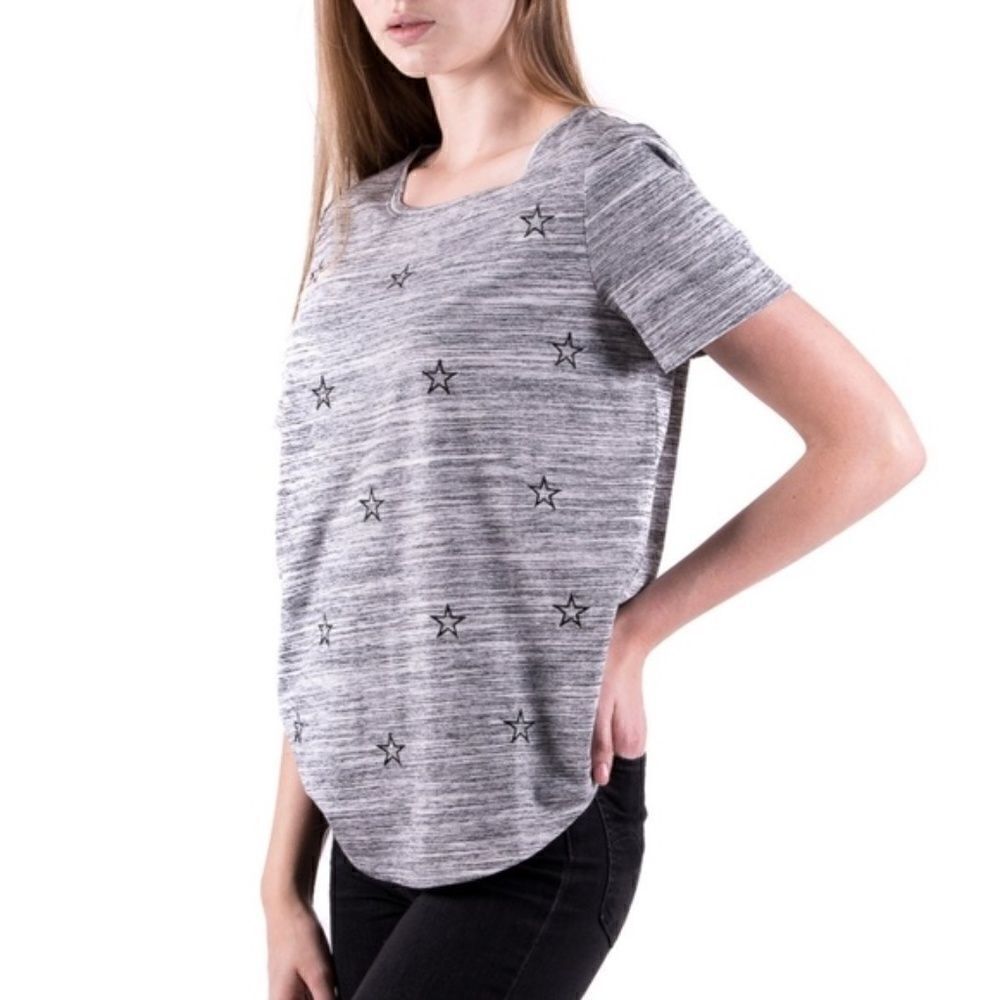 Anthropologie Lilies Closet Embroidered Star Tee